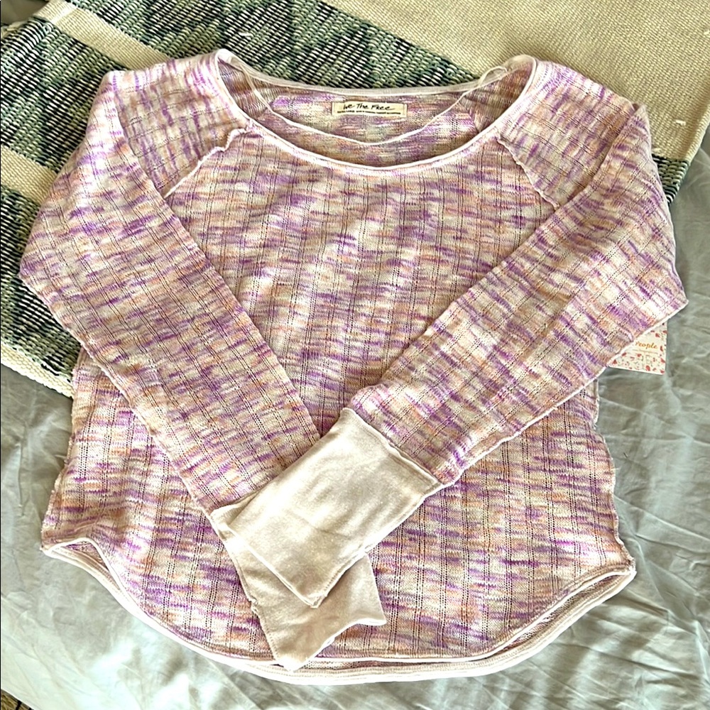 We The Free Pink Plaid Long Sleeve Top